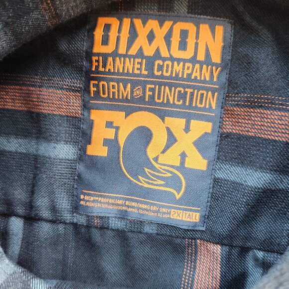 DIXXON x FOX Flannel Form Function Snap Shirt Long Sleeve Black Orange - Picture 9 of 10